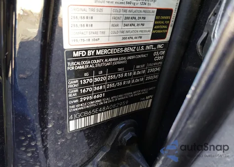 2008 Mercedes-Benz R 350 4Matic z USA, uszkodzony, nr VIN 4JGCB65E48A082959